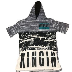 FIVE.BY.FIVE By Master Piece KINGIN Short Sleeve Hoodie Shirt Men's Sz Large